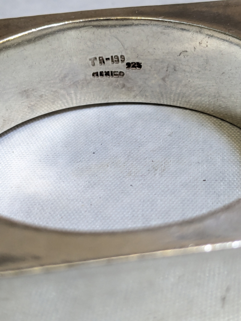 Sterling Silver Square Hinged Bangle Bracelet Taxco 7" Modernist Hollow - Picture 6 of 16